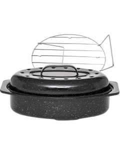 warmcook Cocotte ovale en acier carbon 38x26cm + grille warmcook