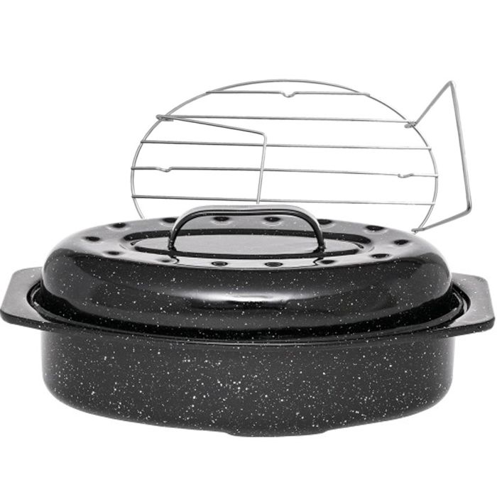 warmcook Cocotte ovale en acier carbon 38x26cm + grille warmcook