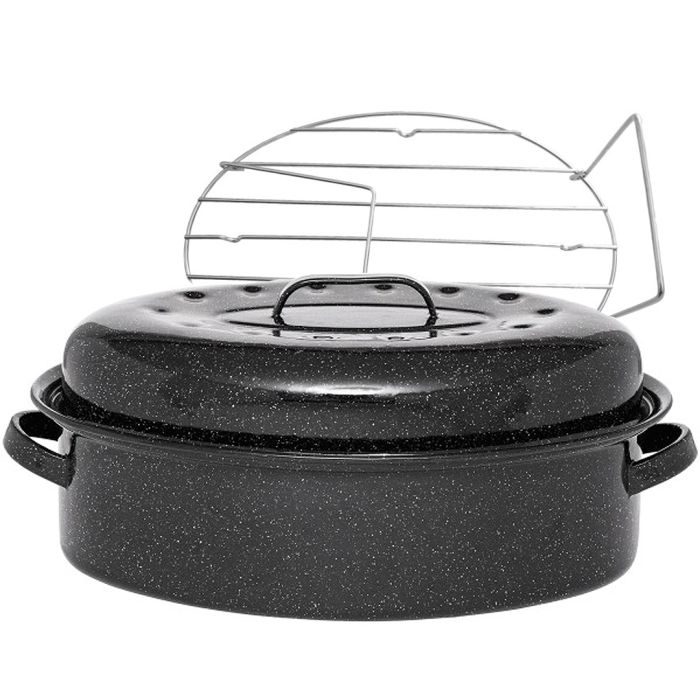 warmcook Cocotte ovale en acier carbon 46x31cm + grille warmcook