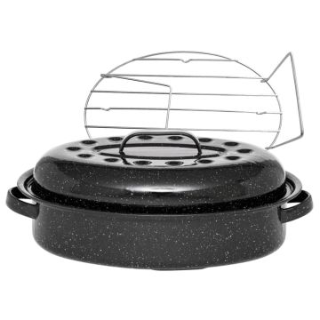 warmcook Cocotte ovale en acier carbon 33x20cm + grille warmcook