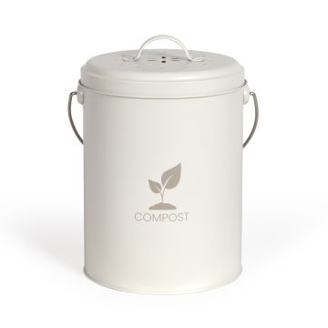 LIVOO - Seau à compost de cuisine crème 6l - MES154C